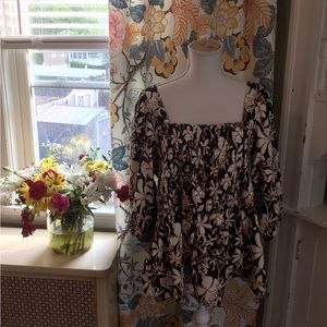 Ava & Viv black & Gold balloon sleeve square neck top, size 1X